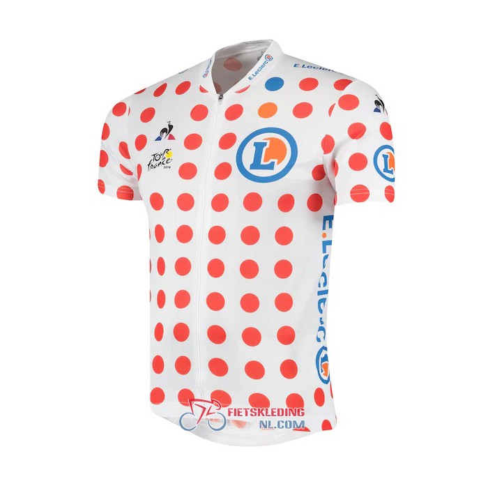 Tour de France Fietsshirt Met Korte Mouwen 2019 en Korte Koersbroek Wit Rood(3)